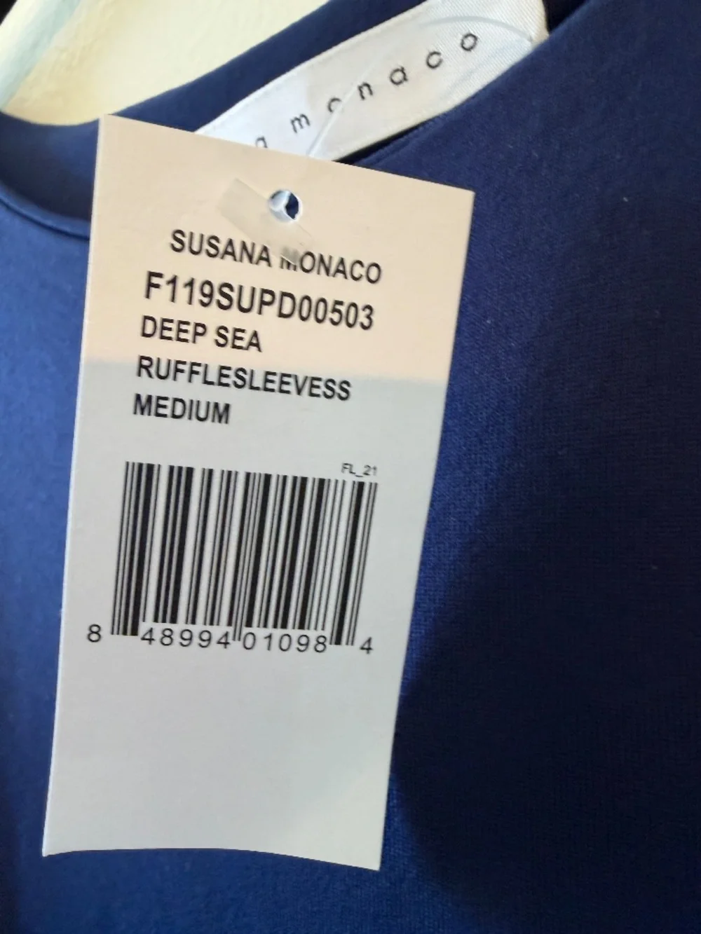 Susana Monaco Deep Sea Ruffle High Low Cocktail Dress Blue NWT Size M - Picture 5 of 6